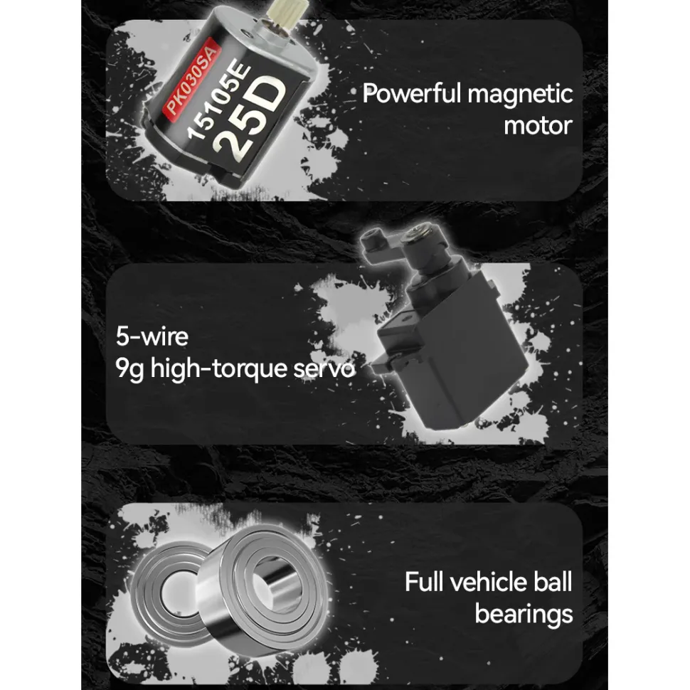 1/24 Scale 2.4G Full-Time 4WD Full-Proportional RC Off-Road Car Miniature Model Gifts