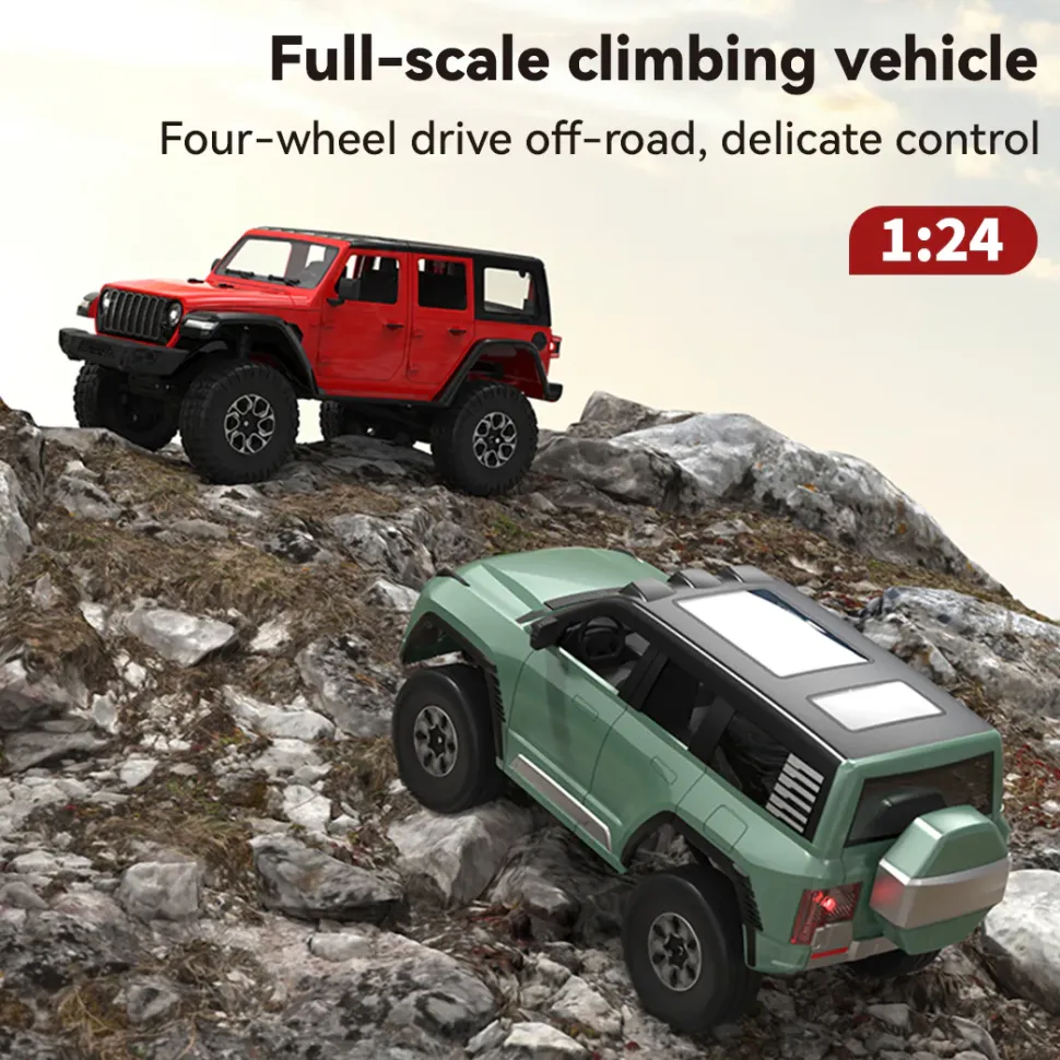 1/24 Scale 2.4G Full-Time 4WD Full-Proportional RC Off-Road Car Miniature Model Gifts