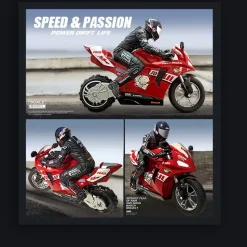 1/6 Scale 2.4GHz RC Dual-Motor Electric Two-Wheel Self-Balancing Motorcycle Model with Six-Axis Gyroscope
