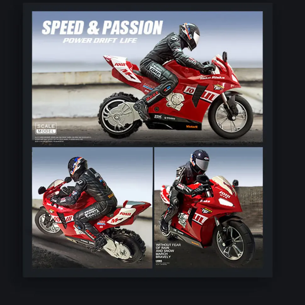 1/6 Scale 2.4GHz RC Dual-Motor Electric Two-Wheel Self-Balancing Motorcycle Model with Six-Axis Gyroscope