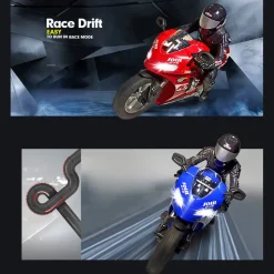 1/6 Scale 2.4GHz RC Dual-Motor Electric Two-Wheel Self-Balancing Motorcycle Model with Six-Axis Gyroscope