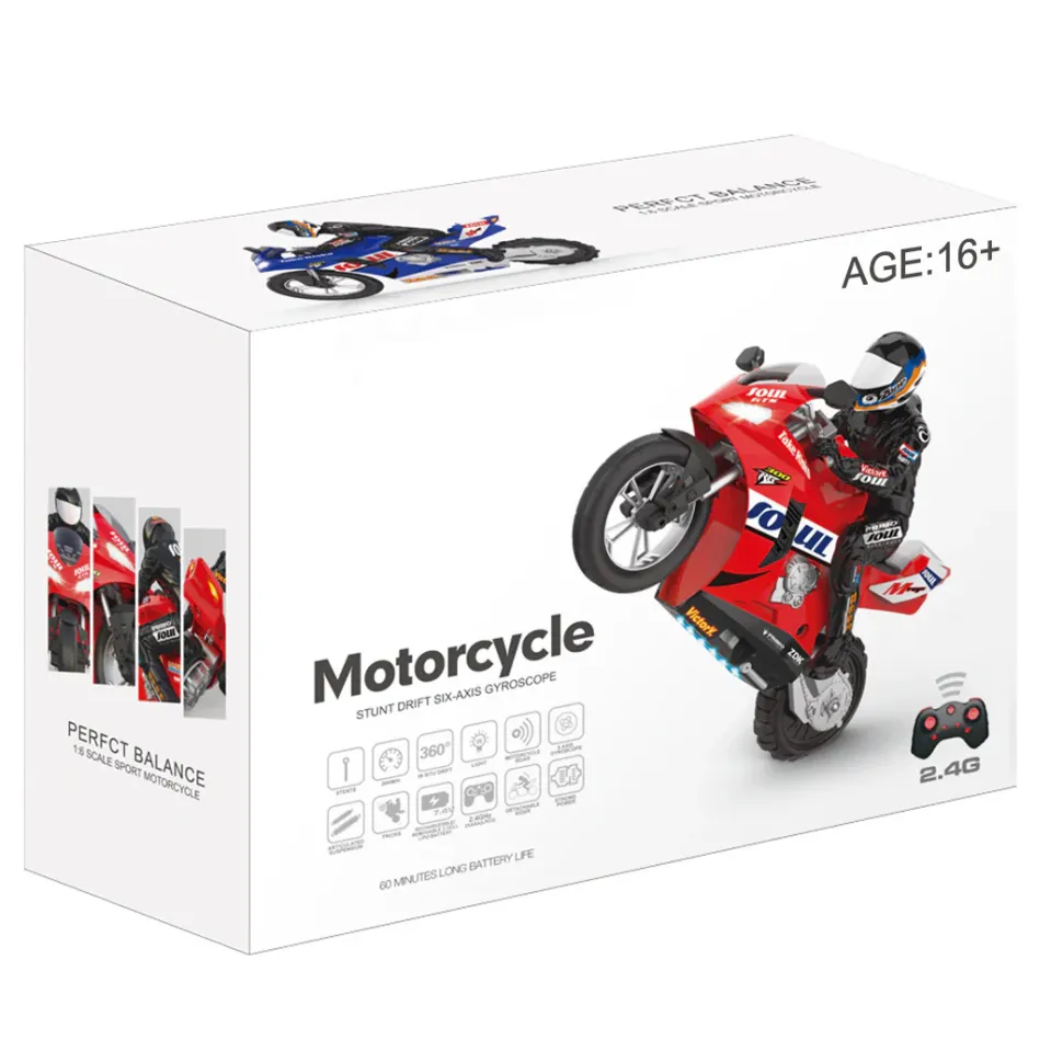 1/6 Scale 2.4GHz RC Dual-Motor Electric Two-Wheel Self-Balancing Motorcycle Model with Six-Axis Gyroscope