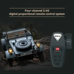 1/12 Scale 2.4G Type 82 RC Barrel Vehicle Model with 4-Wheel Independent Suspension