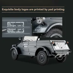1/12 Scale 2.4G Type 82 RC Barrel Vehicle Model with 4-Wheel Independent Suspension