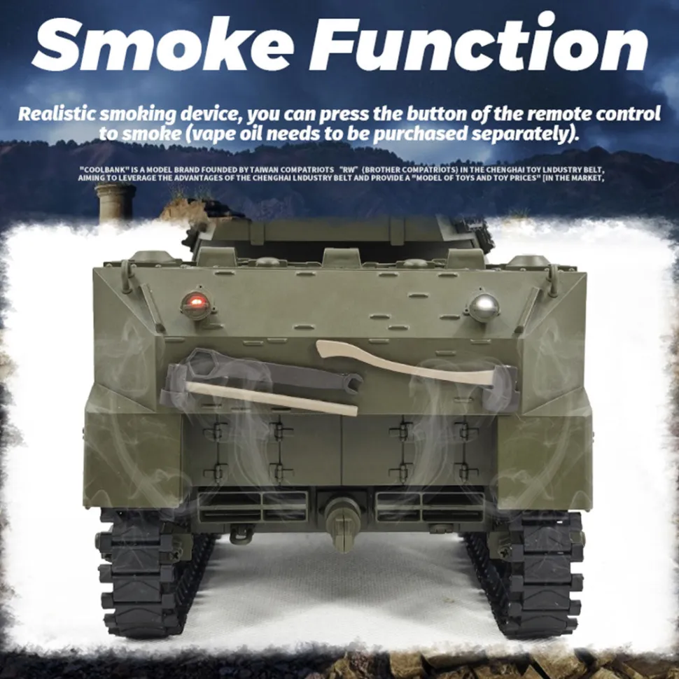 1/16 Scale 2.4G U.S. M8 Self-Propelled Howitzer RC Simulation Tank Model with Sound and Lights, Telescoping Smoke, Dual-Speed Modes