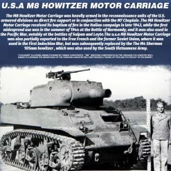 1/16 Scale 2.4G U.S. M8 Self-Propelled Howitzer RC Simulation Tank Model with Sound and Lights, Telescoping Smoke, Dual-Speed Modes