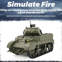 1/16 Scale 2.4G U.S. M8 Self-Propelled Howitzer RC Simulation Tank Model with Sound and Lights, Telescoping Smoke, Dual-Speed Modes