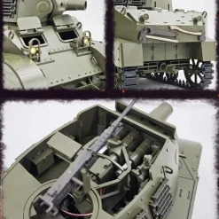 1/16 Scale 2.4G U.S. M8 Self-Propelled Howitzer RC Simulation Tank Model with Sound and Lights, Telescoping Smoke, Dual-Speed Modes