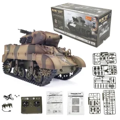 1/16 Scale 2.4G U.S. M8 Self-Propelled Howitzer RC Tank Model with Sound and Lights, Telescoping Smoke, Dual-Speed Modes