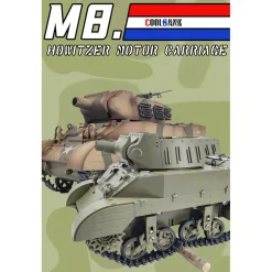 1/16 Scale 2.4G U.S. M8 Self-Propelled Howitzer RC Tank Model with Sound and Lights, Telescoping Smoke, Dual-Speed Modes