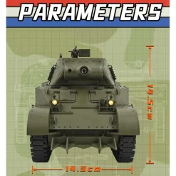 1/16 Scale 2.4G U.S. M8 Self-Propelled Howitzer RC Tank Model with Sound and Lights, Telescoping Smoke, Dual-Speed Modes