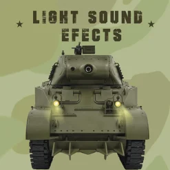 1/16 Scale 2.4G U.S. M8 Self-Propelled Howitzer RC Tank Model with Sound and Lights, Telescoping Smoke, Dual-Speed Modes
