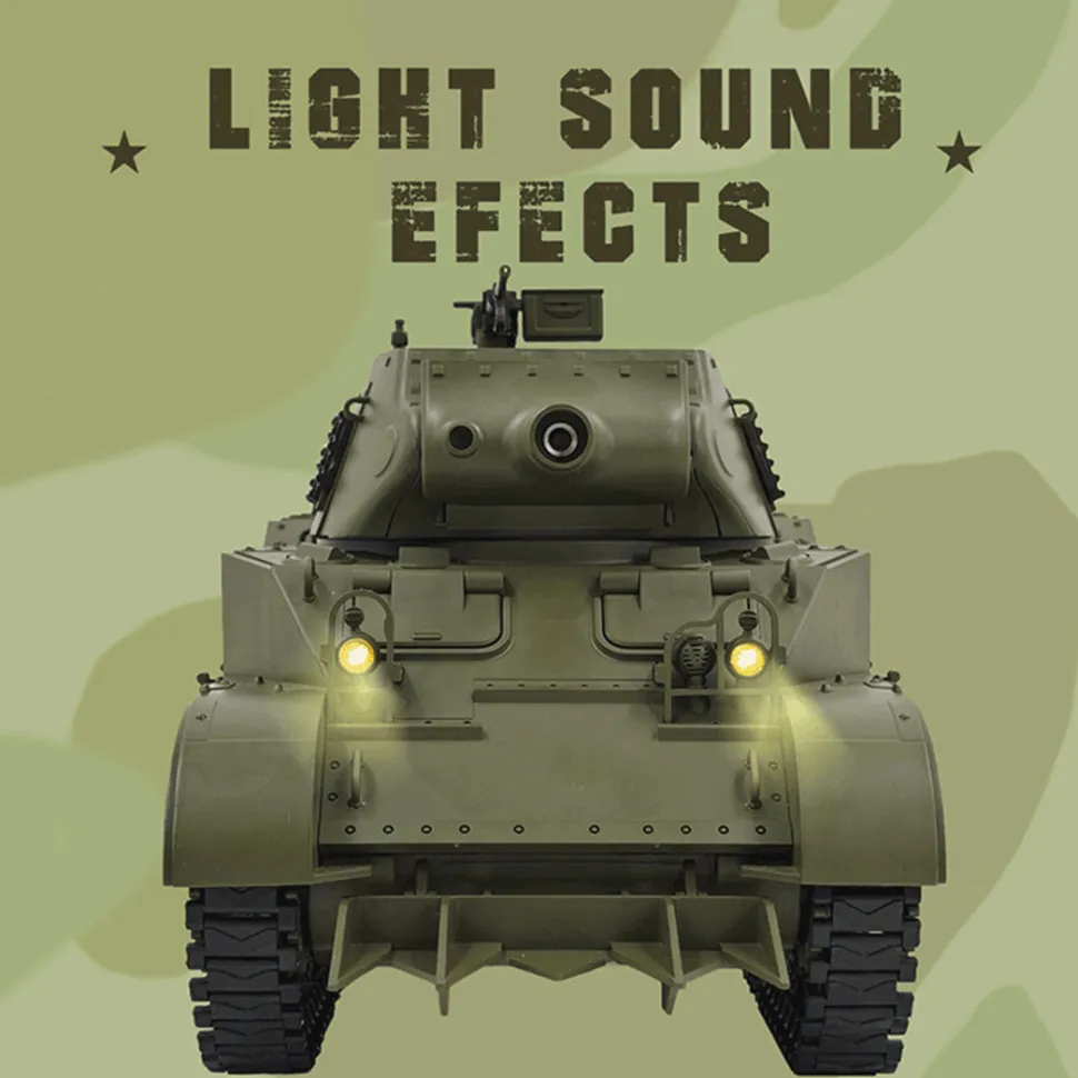 1/16 Scale 2.4G U.S. M8 Self-Propelled Howitzer RC Tank Model with Sound and Lights, Telescoping Smoke, Dual-Speed Modes