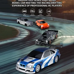 1/43 Scale 2.4G 4WD Full-proportion RC Electric Mini Racing Drift Car Model