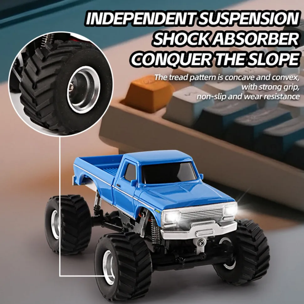 1/36 Scale 2.4G 4WD Proportional RC Off-Road Car – LED Lights, Long Battery Life