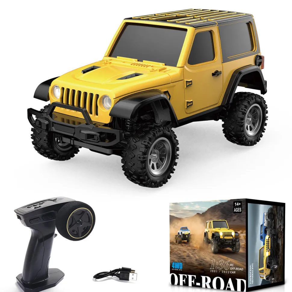 1/36 Scale 2.4G 4WD Proportional RC Off-Road Car – LED Lights, Long Battery Life