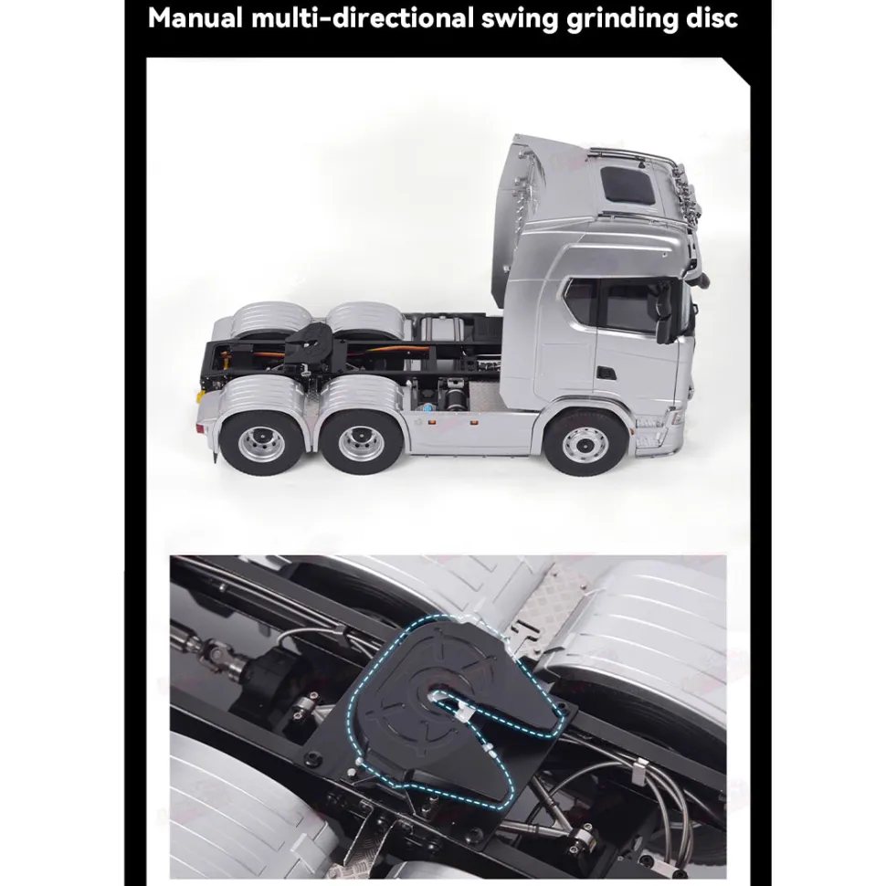 1/14 Scale 2.4G 6x6 All Wheel Drive Full-proportional RC Tractor Truck with 2-Speed and Realistic Sound and lights Gift for Boys