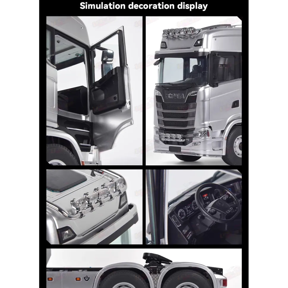 1/14 Scale 2.4G 6x6 All Wheel Drive Full-proportional RC Tractor Truck with 2-Speed and Realistic Sound and lights Gift for Boys