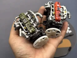 1/10 Scale Resin Inline Four-Cylinder Functional Vintage Diesel Engine Model for RC Crawlers