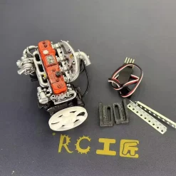 1/10 Scale Resin Inline Four-Cylinder Functional Vintage Diesel Engine Model for RC Crawlers