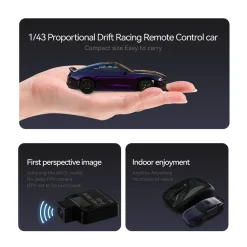1/43 Scale 4WD RC Drift Car – Full-Proportional Control, Independent Suspension, LED Simulation Lights