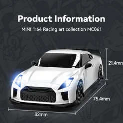 1/43 Scale 4WD RC Drift Car – Full-Proportional Control, Independent Suspension, LED Simulation Lights