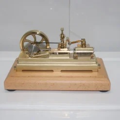 S10 1.7CC Mini Retro Horizontal Single-cylinder Reciprocating Double-acting Mill Steam Engine Model Toys with Speed Reducer