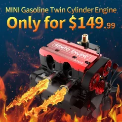 SEMTO ENGINE ST-NF2 7,0 куб.см Мини-рядный двухцилиндровый четырехтактный нитродвигатель внутреннего сгорания с воздушным охлаждением, комплект модели