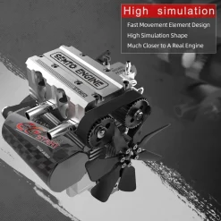 SEMTO ENGINE ST-NF2 7.0cc Mini Inline Double-cylinder Four-stroke Air-cooled Nitro Engine Model Kit