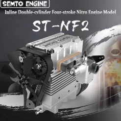 SEMTO ENGINE ST-NF2 7.0cc Mini Inline Double-cylinder Four-stroke Air-cooled Nitro Engine Model Kit