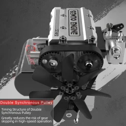 SEMTO ENGINE ST-NF2 7.0cc Mini Inline Double-cylinder Four-stroke Air-cooled Nitro Engine Model Kit