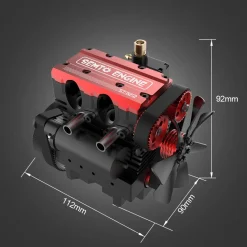 SEMTO ST-NF2 Engine 7cc SOHC Inline 2 Cylinders 4 Stroke Air Cooled Nitro Engine Model Kit - Build Your Own Engine that Works