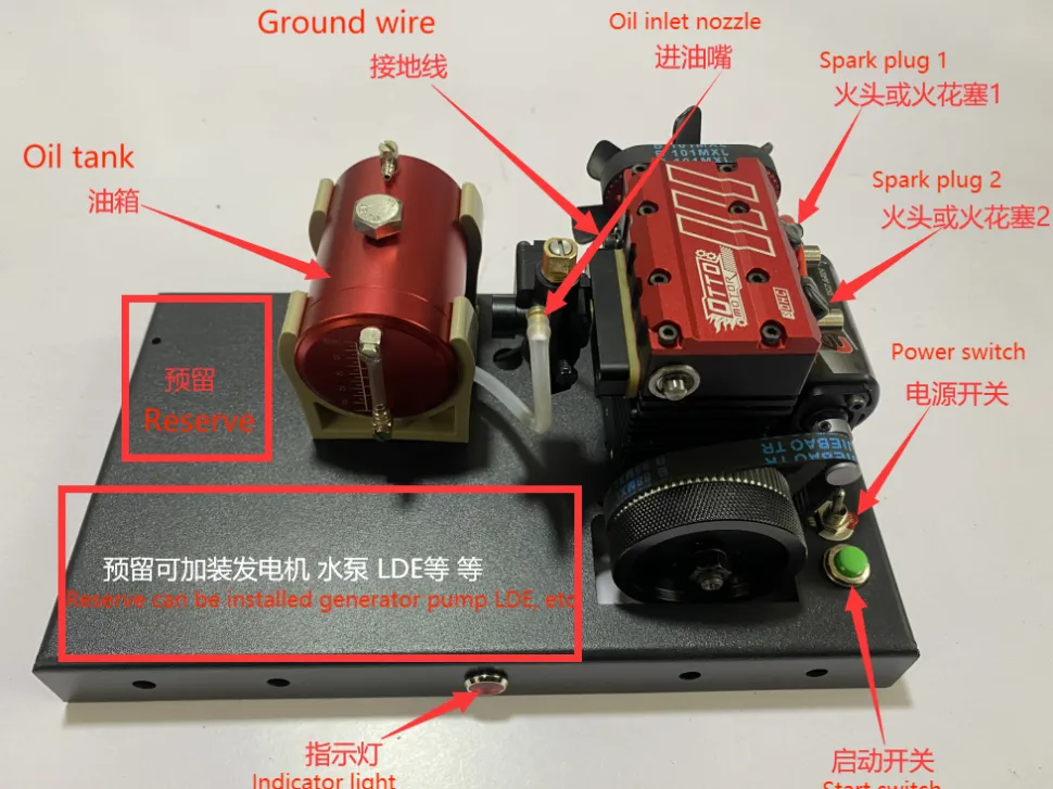 SEMTO ST-NF2 Engine 7cc SOHC Inline 2 Cylinders 4 Stroke Air Cooled Nitro Engine Model Kit - Build Your Own Engine that Works