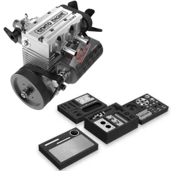 SEMTO ST-NF2 Engine 7cc SOHC Inline 2 Cylinders 4 Stroke Air Cooled Nitro Engine Model Kit - Build Your Own Engine that Works