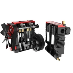 SEMTO ST-NF2 Engine 7cc SOHC Inline 2 Cylinders 4 Stroke Air Cooled Nitro Engine Model Kit - Build Your Own Engine that Works