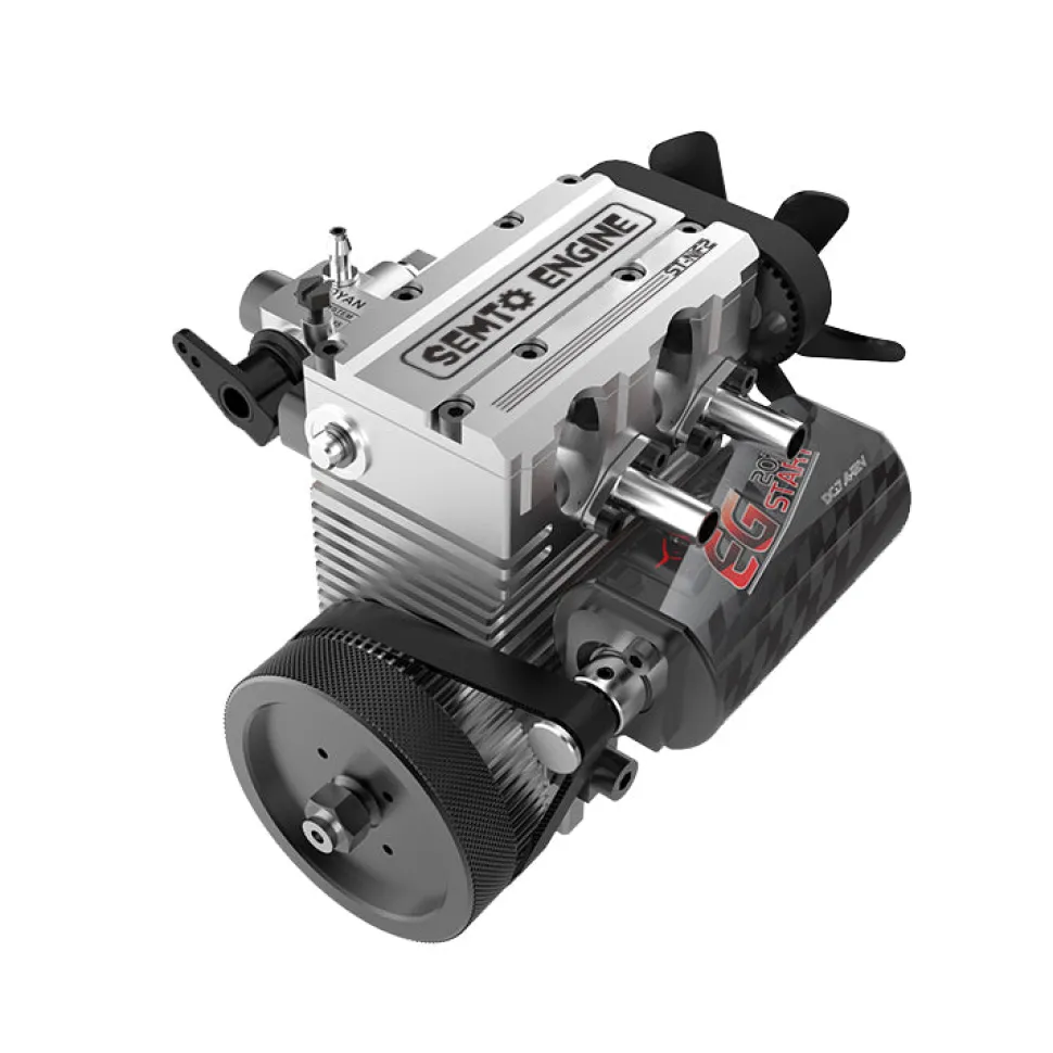 SEMTO ST-NF2 Engine 7cc SOHC Inline 2 Cylinders 4 Stroke Air Cooled Nitro Engine Model Kit - Build Your Own Engine that Works