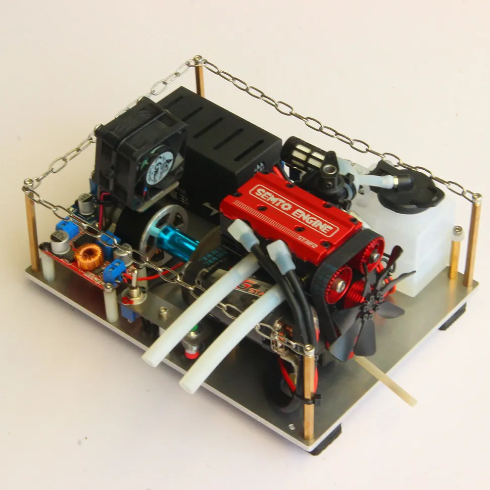 SEMTO ST-NF2 L2 Mini Gasoline Engine Model with 12V Generator & Stabilized Charging Module - Includes Base Ignition Set - One Key Start