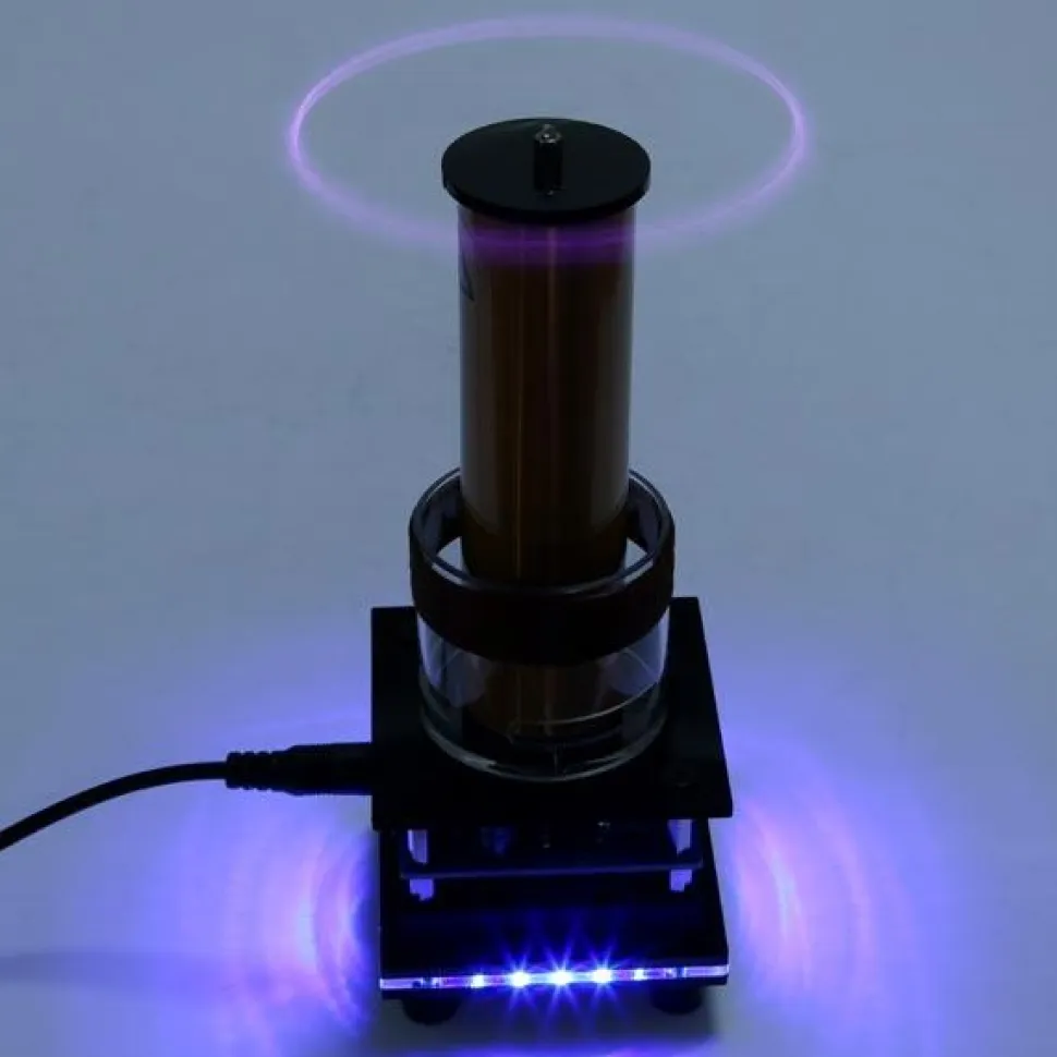 Singing Tesla Coil Music Kit Plasma Loudspeaker Wireless Transmission Experiment Desktop Toy Model - US Plug