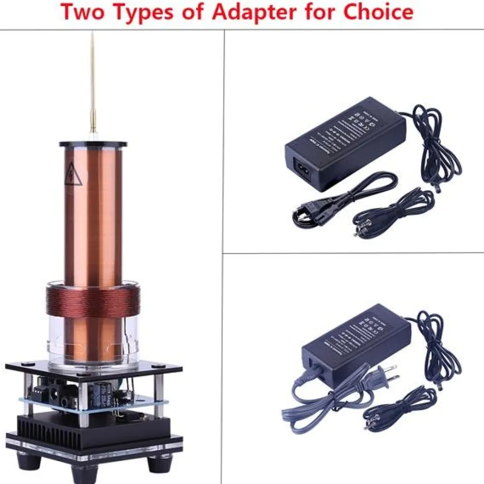 Singing Tesla Coil Music Kit Plasma Loudspeaker Wireless Transmission Experiment Desktop Toy Model - US Plug
