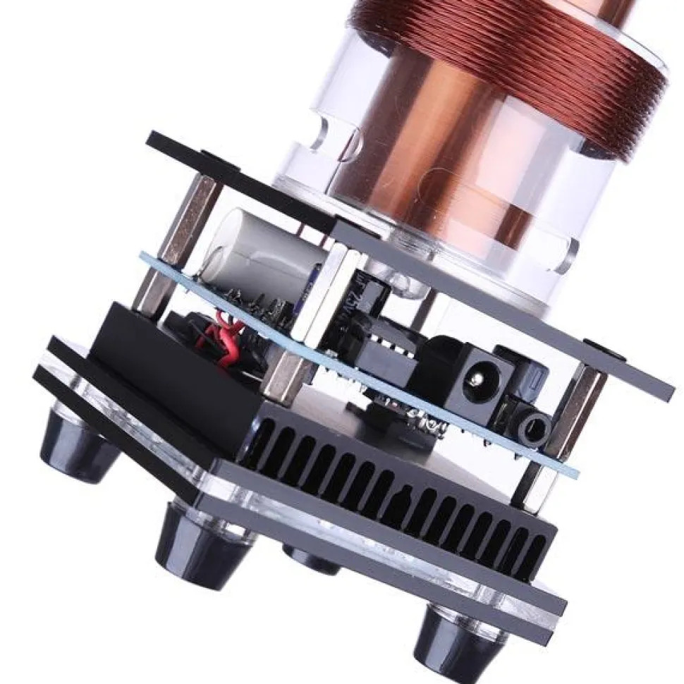 Singing Tesla Coil Music Kit Plasma Loudspeaker Wireless Transmission Experiment Desktop Toy Model - US Plug