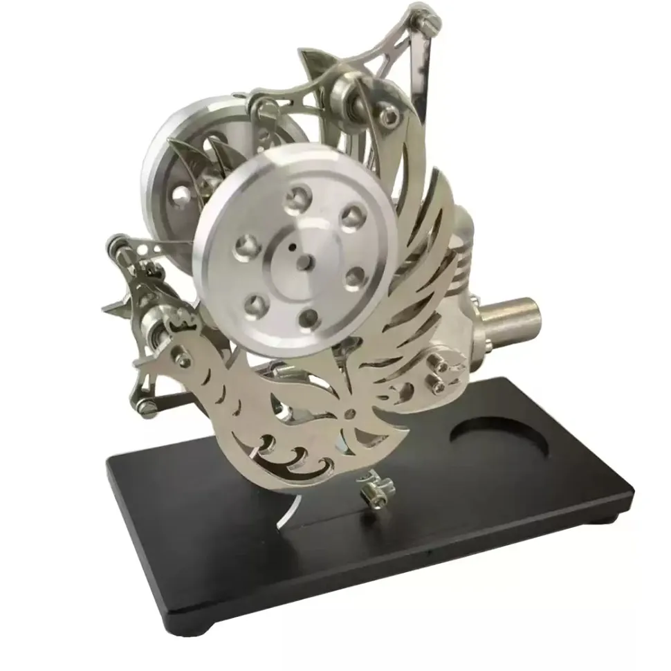 Single Cylinder Stirling Engine Model with Flying Bird Design