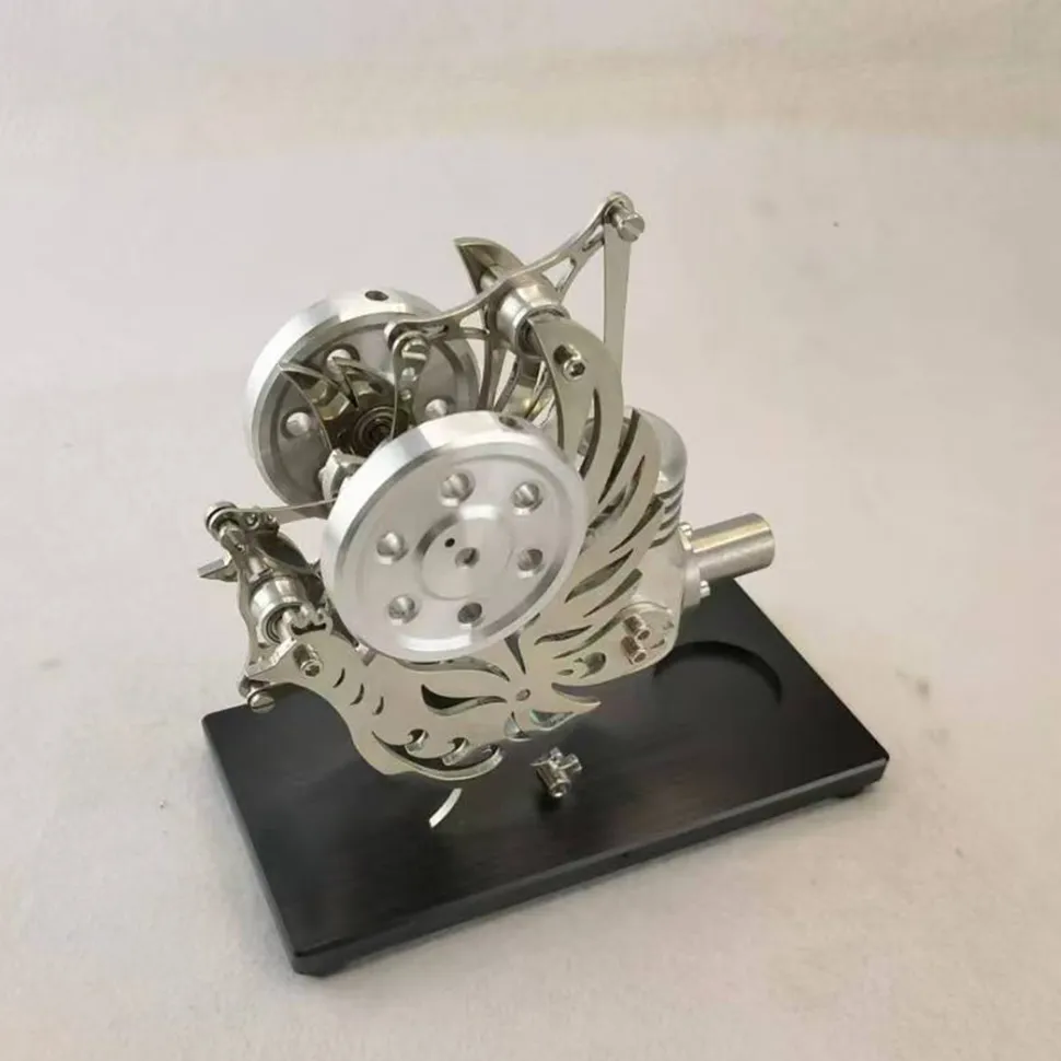 Single Cylinder Stirling Engine Model with Flying Bird Design