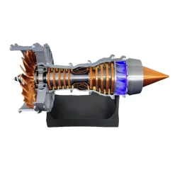 SKYMECHMAN TRENT900 Turbofan Engine Model Kit with LED Light - Turbofan Engine that Works