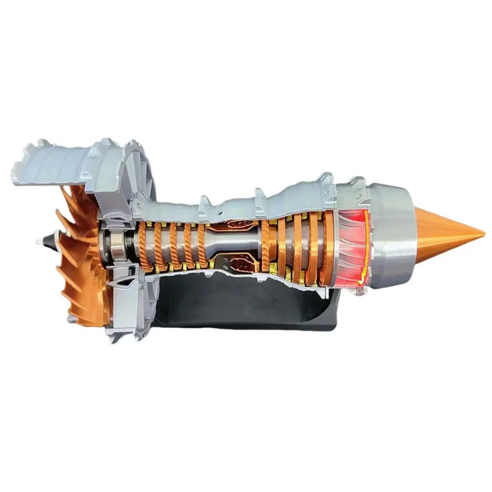 SKYMECHMAN TRENT900 Turbofan Engine Model Kit with LED Light - Turbofan Engine that Works