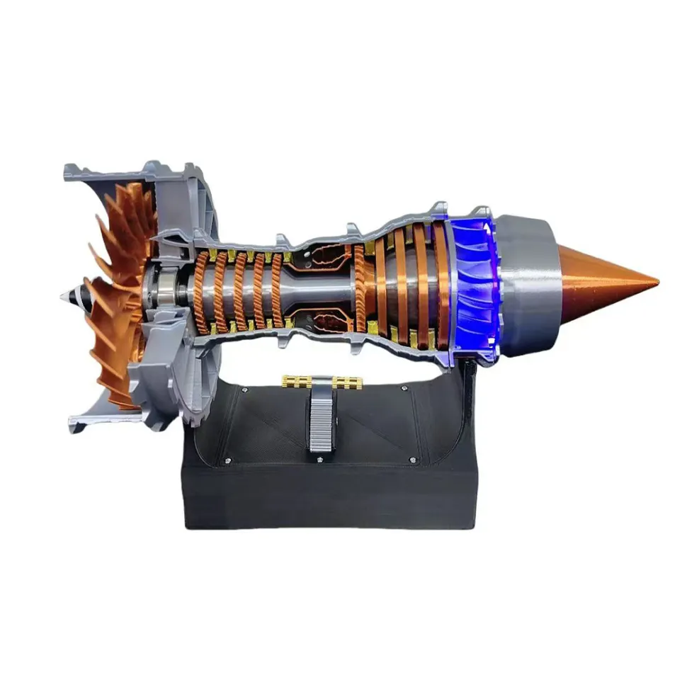 SKYMECHMAN TRENT900 Turbofan Engine Model Kit with LED Light - Turbofan Engine that Works