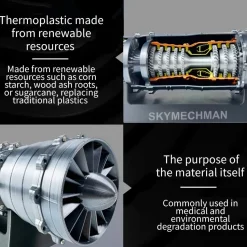 SKYMECHMAN 1/18 WS-15 Turbofan Engine Model Kit-Build Your Own Turbofan Engine that Works