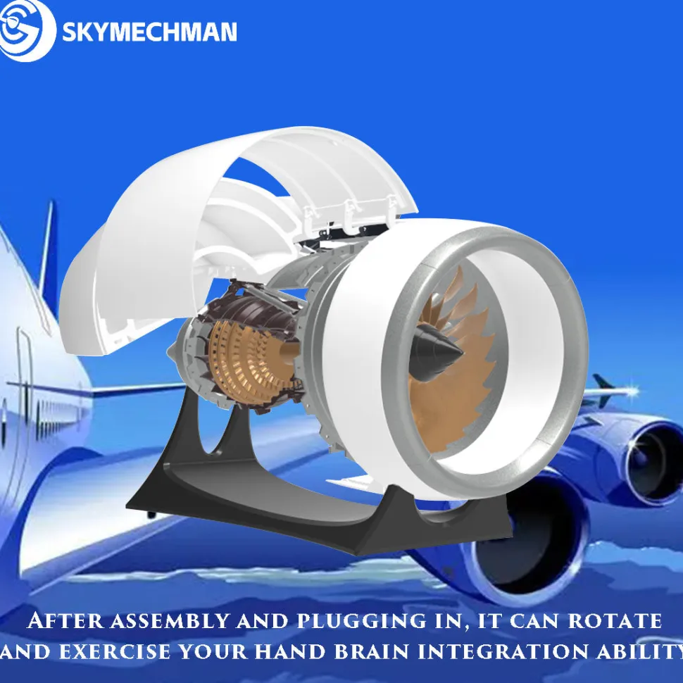 SKYMECH NTR-900 1/30 Turbofan Engine Model Kit - Build Your Own Turbofan Engine that Works - Working Jet Engine 150PCS