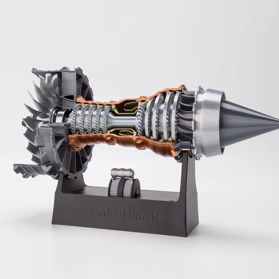 SKYMECH TR900 DIY Functional Turbofan Aero Aircraft Engine 3D Printed Assembly Model Dynamic KIT Version