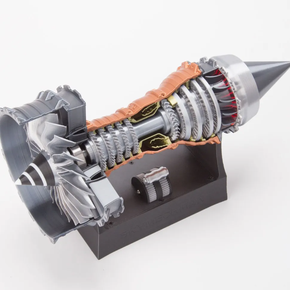 SKYMECH TR900 DIY Functional Turbofan Aero Aircraft Engine 3D Printed Assembly Model Dynamic KIT Version