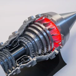 SKYMECH TRENT900 1/15 Scale 3D Printed Functional Turbofan Aircraft Engine Model (RTR Electric Light Version)